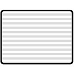 Horizontal Stripes - White and Gainsboro Gray Double Sided Fleece Blanket (Large) (Two Sides)