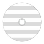 Horizontal Stripes - White and Gainsboro Gray CD Wall Clock