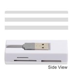 Horizontal Stripes - White and Gainsboro Gray Memory Card Reader (Stick)