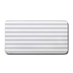 Horizontal Stripes - White and Gainsboro Gray Medium Bar Mat