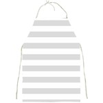 Horizontal Stripes - White and Gainsboro Gray Full Print Apron