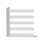 Horizontal Stripes - White and Gainsboro Gray 4 x 4  Acrylic Photo Block