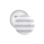 Horizontal Stripes - White and Gainsboro Gray 1.75  Button