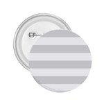Horizontal Stripes - White and Gainsboro Gray 2.25  Button