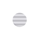 Horizontal Stripes - White and Gainsboro Gray 1  Mini Magnet