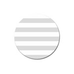 Horizontal Stripes - White and Gainsboro Gray Magnet 3  (Round)