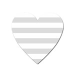 Horizontal Stripes - White and Gainsboro Gray Magnet (Heart)