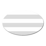 Horizontal Stripes - White and Gainsboro Gray Magnet (Oval)