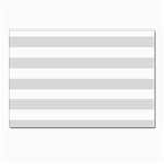 Horizontal Stripes - White and Gainsboro Gray Postcard 4 x 6  (Pkg of 10)