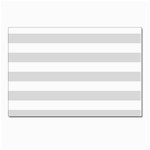 Horizontal Stripes - White and Gainsboro Gray Postcards 5  x 7  (Pkg of 10)