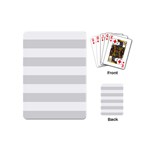 Horizontal Stripes - White and Gainsboro Gray Playing Cards (Mini)