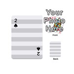 Horizontal Stripes - White and Gainsboro Gray Playing Cards 54 (Mini)