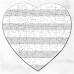Horizontal Stripes - White and Gainsboro Gray Jigsaw Puzzle (Heart)