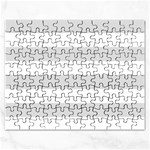 Horizontal Stripes - White and Gainsboro Gray Jigsaw Puzzle (Rectangular)