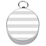 Horizontal Stripes - White and Gainsboro Gray Silver Compass