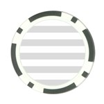 Horizontal Stripes - White and Gainsboro Gray Poker Chip Card Guard