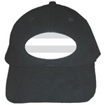 Horizontal Stripes - White and Gainsboro Gray Black Cap