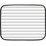 Horizontal Stripes - White and Light Gray Fleece Blanket (Mini)