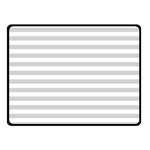 Horizontal Stripes - White and Light Gray Double Sided Fleece Blanket (Small) (Two Sides)