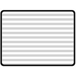 Horizontal Stripes - White and Light Gray Double Sided Fleece Blanket (Large) (Two Sides)