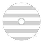 Horizontal Stripes - White and Light Gray CD Wall Clock