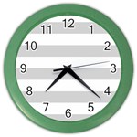 Horizontal Stripes - White and Light Gray Color Wall Clock
