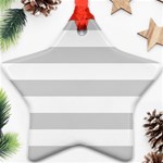 Horizontal Stripes - White and Light Gray Ornament (Star)