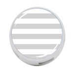 Horizontal Stripes - White and Light Gray 4-Port USB Hub (One Side)