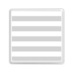 Horizontal Stripes - White and Light Gray Memory Card Reader with Storage (Square)