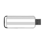 Horizontal Stripes - White and Light Gray Portable USB Flash (One Side)