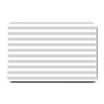 Horizontal Stripes - White and Light Gray Small Doormat