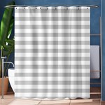Horizontal Stripes - White and Light Gray Shower Curtain 60  x 72  (Medium)