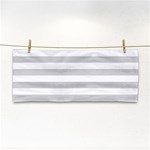Horizontal Stripes - White and Light Gray Hand Towel