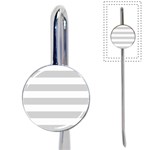 Horizontal Stripes - White and Light Gray Book Mark