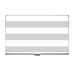 Horizontal Stripes - White and Light Gray Business Card Holder