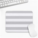 Horizontal Stripes - White and Light Gray Small Mousepad