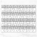 Horizontal Stripes - White and Light Gray Jigsaw Puzzle (Rectangular)