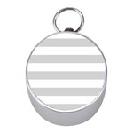 Horizontal Stripes - White and Light Gray Silver Compass (Mini)