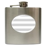 Horizontal Stripes - White and Light Gray Hip Flask (6 oz)