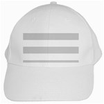Horizontal Stripes - White and Light Gray White Cap
