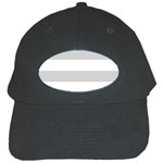 Horizontal Stripes - White and Light Gray Black Cap