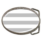 Horizontal Stripes - White and Silver Gray Belt Buckle