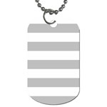 Horizontal Stripes - White and Silver Gray Dog Tag (Two Sides)