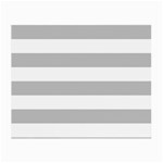 Horizontal Stripes - White and Silver Gray Small Glasses Cloth