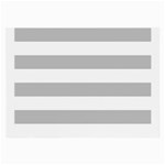 Horizontal Stripes - White and Silver Gray Large Glasses Cloth (2 Sides)
