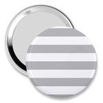 Horizontal Stripes - White and Silver Gray 3  Handbag Mirror