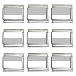 Horizontal Stripes - White and Silver Gray 9mm Italian Charm (9 pack)