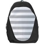Horizontal Stripes - White and Silver Gray Backpack Bag