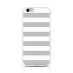 Horizontal Stripes - White and Silver Gray Apple iPhone 6/6S Silicone Case (Transparent)