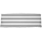 Horizontal Stripes - White and Silver Gray Body Pillow Case (Dakimakura) (One Side)